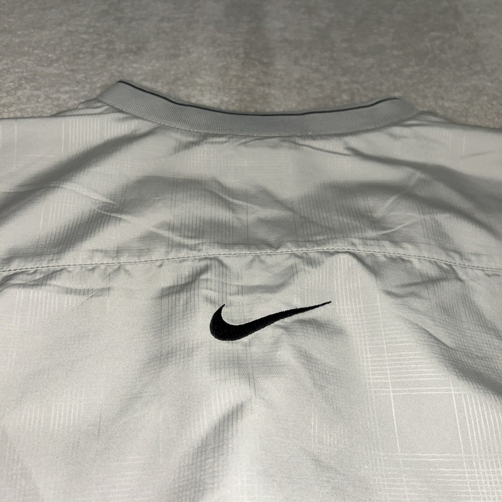 Nike Golf Windbreaker Pullover Size Medium Gray Plaid Short Sleeve Mens Nike - Picture 11 of 12